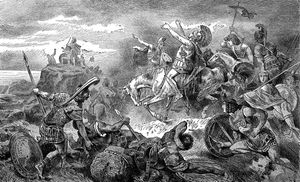 탈랏타! 탈랏타! ("바다다! 바다다!"). 트레비존드는 소아시아 원정군이 페르시아에서 후퇴하면서 처음 도착한 그리스 도시였다. 19세기 헤르만 포겔의 삽화.