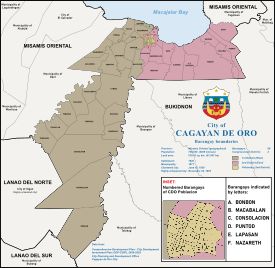 카가얀데오로의 바랑가이 지도