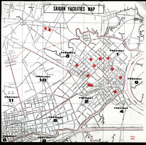 사이공 내 미국인들을 위한 집결 지점 지도