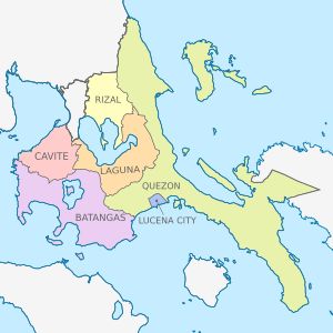 칼라바르손 지방의 정치 지도