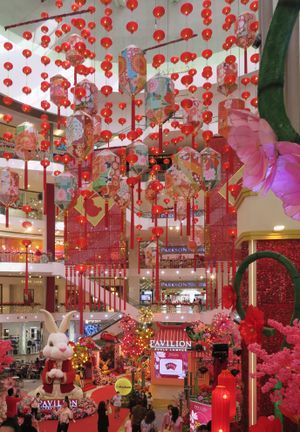 2023년 파빌리온 센트럴 코트에 전시된 중국 춘절