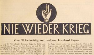 레온하르트 라가츠 60세 기념 특별호, 취리히 1928