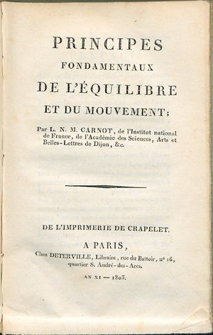 균형과 운동의 기본 원리, 1803