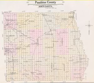 1909년 노스다코타주 펨비나 카운티 개요 지도