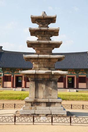 부여 정림사지 오층석탑의 정면