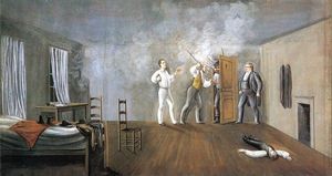 19세기 그림으로 카르타고 감옥 내부에서 벌어진 폭도들의 공격을 묘사하고 있음