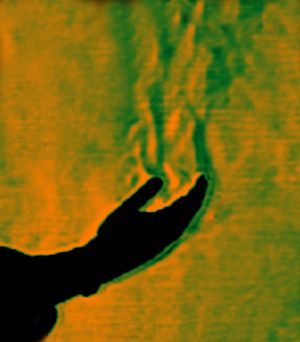 사람 손에서 발생하는 열 대류