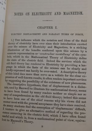 전기 및 자기에 대한 최근 연구에 대한 노트(1893)의 첫 페이지
