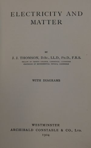 《전기와 물질》(1904) 표지
