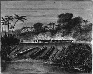 1874년 아체 정복 후 버려진 오스만-아체의 대포. 일러스트레이티드 런던 뉴스 발췌