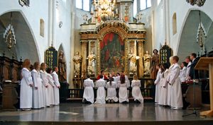 2011년 스웨덴 예스타드(Ystad)의 성 마리아 교회에서 거행된 견진성사