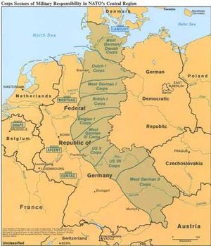 냉전 시대 제7군단의 NATO 담당 구역