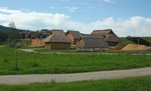 중세 초기의 농촌 마을을 재현한 모습, 독일 바이에른