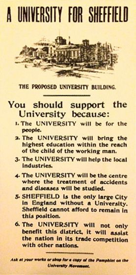 1904/1905년 사용된 모금 요청 포스터. 광부, 공장 노동자 등으로부터 약 £50,000(현재 가치로 약 £15,000,000)가 모금되었다.