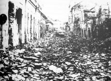 1991년 조국 전쟁 이후 시내 중심부의 폐허