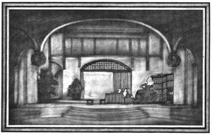 성체의 마차}}<i>의 세트 디자인 (루이 주베)