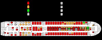 사망자 및 생존자 좌석 배치도