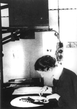 1922년 작업 중인 라이니거