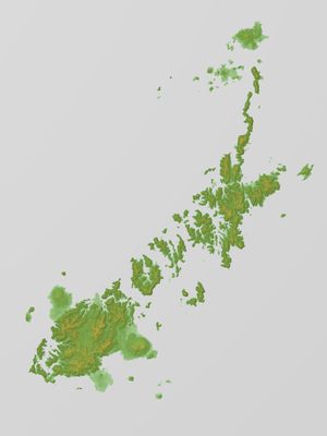 고토 열도의 지형도