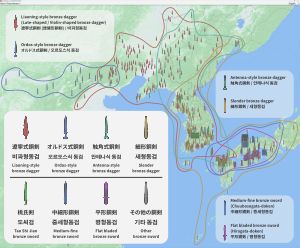 각종 청동검의 분포