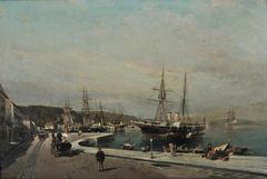 콘스탄틴 볼라나키스 (c.1875) 작품 볼로스 항구.