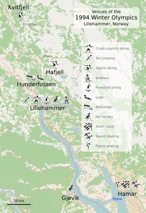 1994년 동계 올림픽 경기장 지도