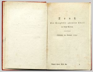 파우스트 2부, 초판, 1832년