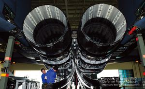 F110-GE-129 엔진 2기를 장착한 대한민국 공군 F-15K.