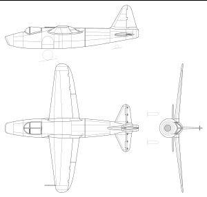 하인켈 He 178 V2 – 비행 가능한 V1의 동체는 타원형 후연 날개를 가지고 있었다.