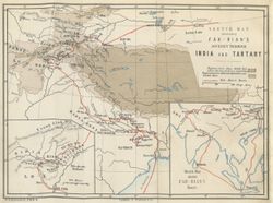 빌의 판에서 법현의 인도 통과 경로