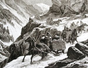 겨울철 슈플뤼겐 고개 횡단의 역사적 묘사