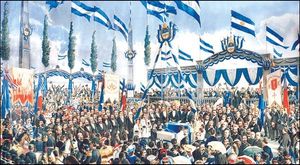 라플라타의 정초식이 열린 1882년의 삽화.