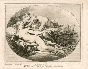익명 (프랑스) 프랑수아 부셰, 비너스와 사티로스, 19세기, 판화와 에칭