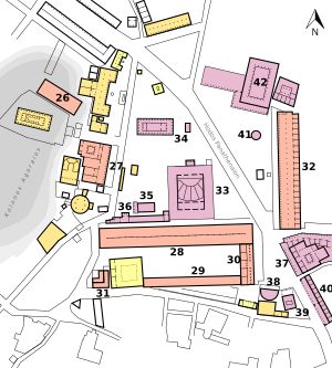 로마 제국 시대(서기 150년경) 아테네 고대 아고라 평면도
