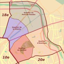 파리 19구의 구 상세 지도
