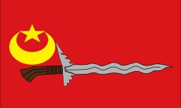 문구가 없는 모로 민족 해방 전선 깃발