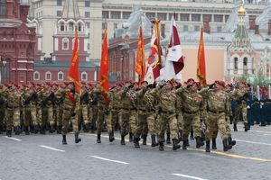 2019년 붉은 광장의 러시아 국민위병 군인