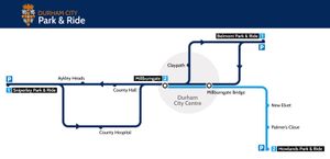 더럼 시티 파크 앤 라이드 지도