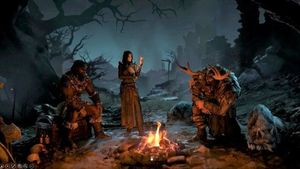 게임 시연에서 야만용사, 원소술사, 드루이드 클래스