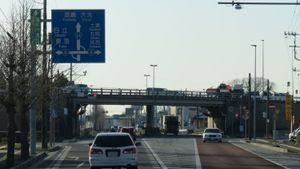 국도 제6호선과의 교차이바라키현 미토시 하마다 2초메