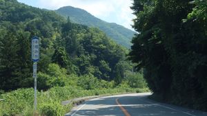 모토스 길의 표지야마나시현 미나미코마군 미노베정 후루세키