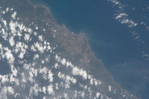 국제 우주 정거장 18차 탐사 중 촬영한 세콘디 타코라디 광역 자치구의 모습