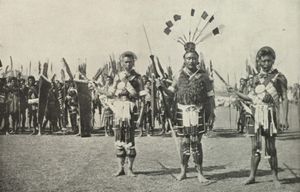 전쟁 페인트를 칠한 나가족