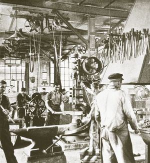 스위스 기계 공장의 내부, 19세기 후반