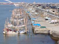 아리아케해로 흘러드는 지쿠고강 하류의 신덴 어항(후쿠오카현 오카와시)