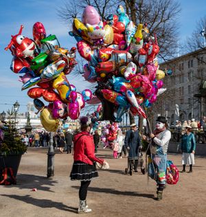 2018년 핀란드, 헬싱키에서 판매되는 바푸 풍선