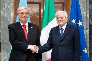 2024년 1월 18일 토카예프와 이탈리아 대통령 세르지오 마타렐라