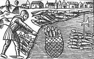 1555년 스칸마켓(Scania)의 중세 청어 어업