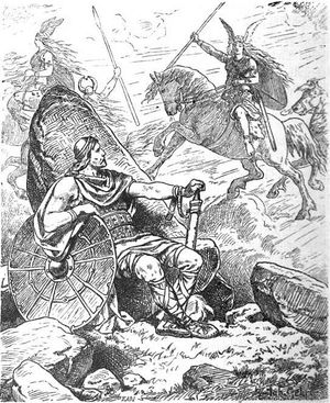 헬기와 시그룬. 요하네스 게르츠의 1901년 그림.