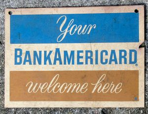 오래된 "BankAmericard 환영" 간판